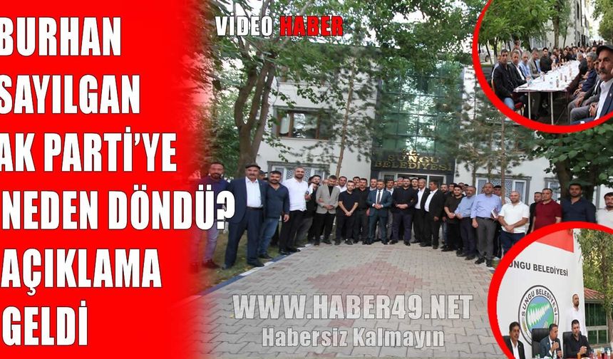 Sungu Belediye Başkanı Sayılgan AK Parti’ye dönüş nedenini açıkladı