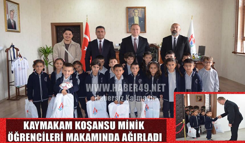 Minik öğrencilerden Bulanık Kaymakamı Koşansu'ya ziyaret