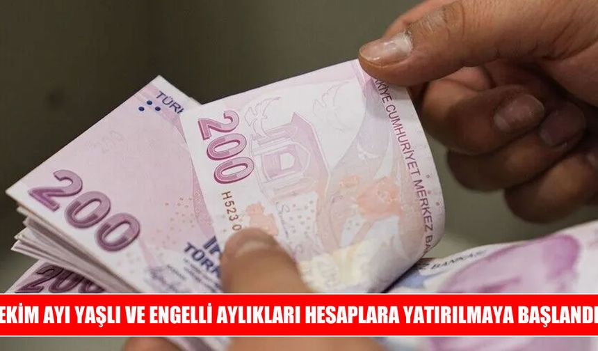 Yaşlı ve engelli aylıkları için ekim ödemeleri başladı