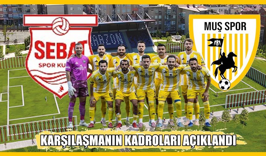 Muşspor-Sebatspor maçının ilk 11’leri belli oldu