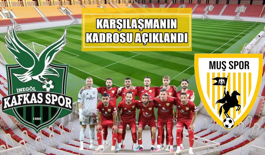 Muşspor-İnegöl karşılaşmasının ilk 11’leri açıklandı