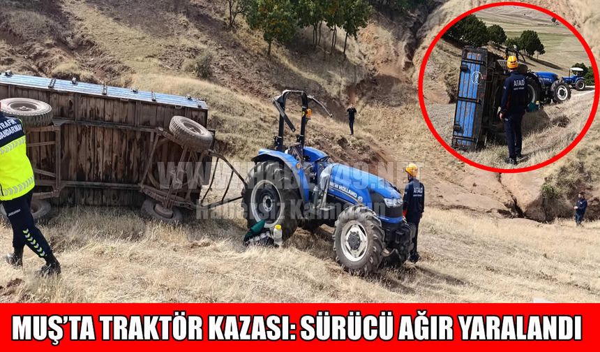 Muş’ta traktör devrildi: 1 ağır yaralı