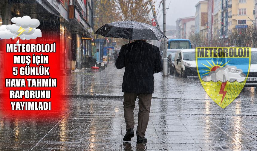 Muş’ta 5 gün boyunca sağanak yağış bekleniyor