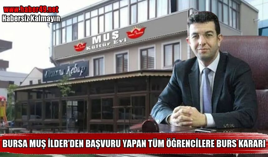 Bursa’da eğitim gören Muşlu öğrencilere burs müjdesi: Tüm başvurular kabul edildi