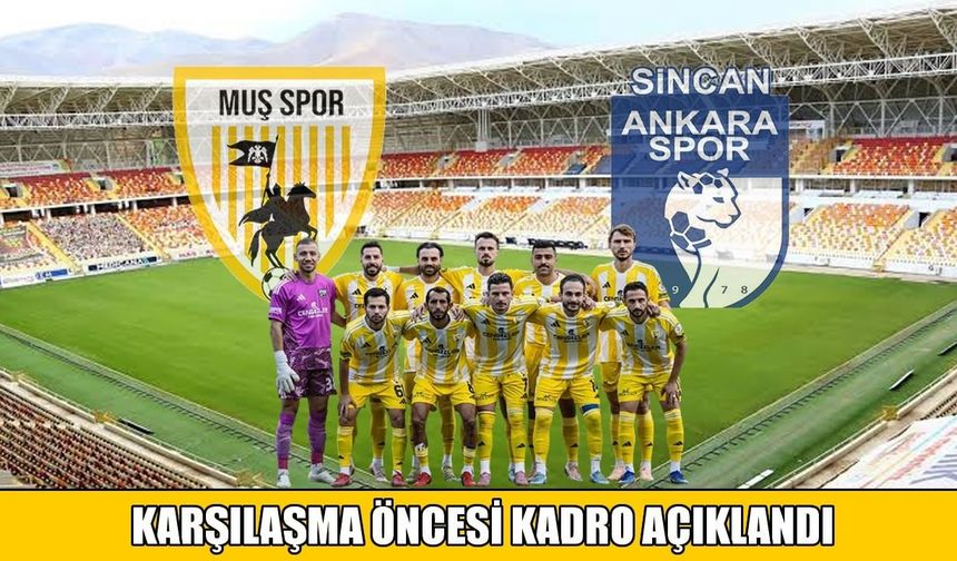 Muşspor-Ankaraspor maçının ilk 11’leri belli oldu