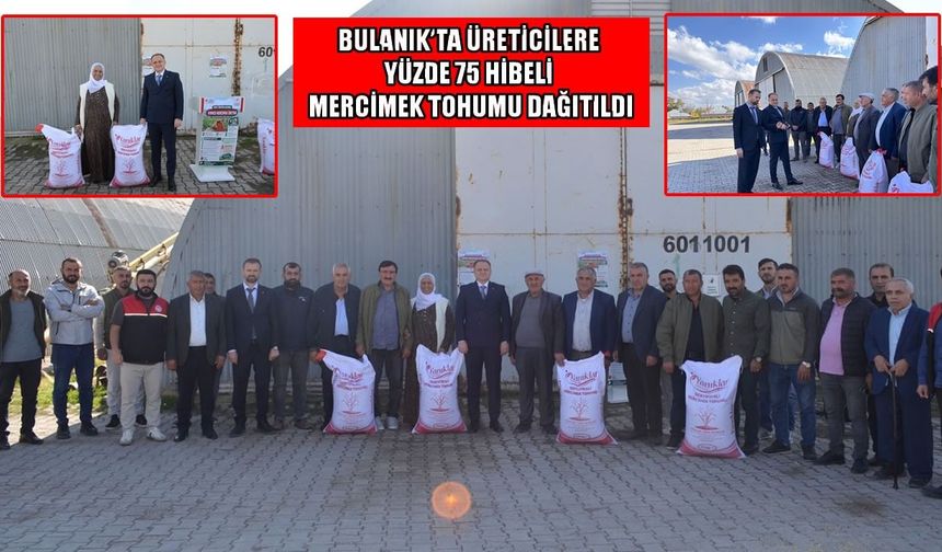 Bulanık’ta 50 üreticiye 30 ton kırmızı mercimek tohumu desteği