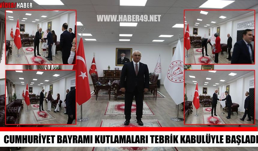 Muş’ta 29 Ekim Cumhuriyet Bayramı kutlamaları tebrik kabulüyle başladı