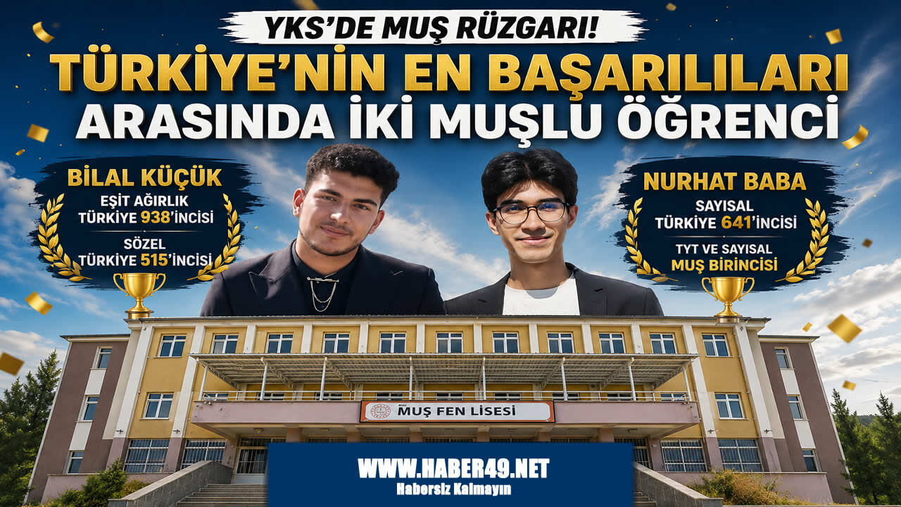 YKS'de Muş rüzgarı: Fen Lisesi'nden çifte Türkiye derecesi