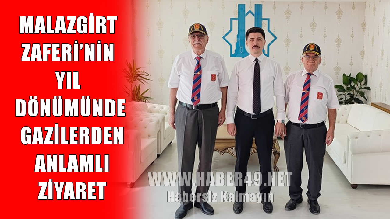 Bursa’da yaşayan gazilerden Malazgirt Kaymakamı Kahraman’a ziyaret
