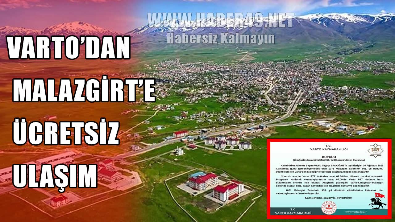 Varto’dan Malazgirt’e gidecek araçların kalkış yeri belli oldu