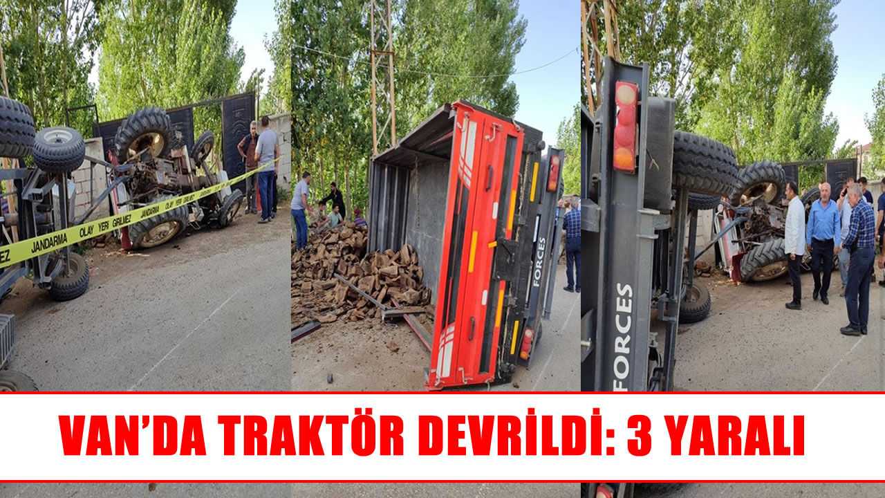 Özalp’ta seyir halindeki traktör devrildi
