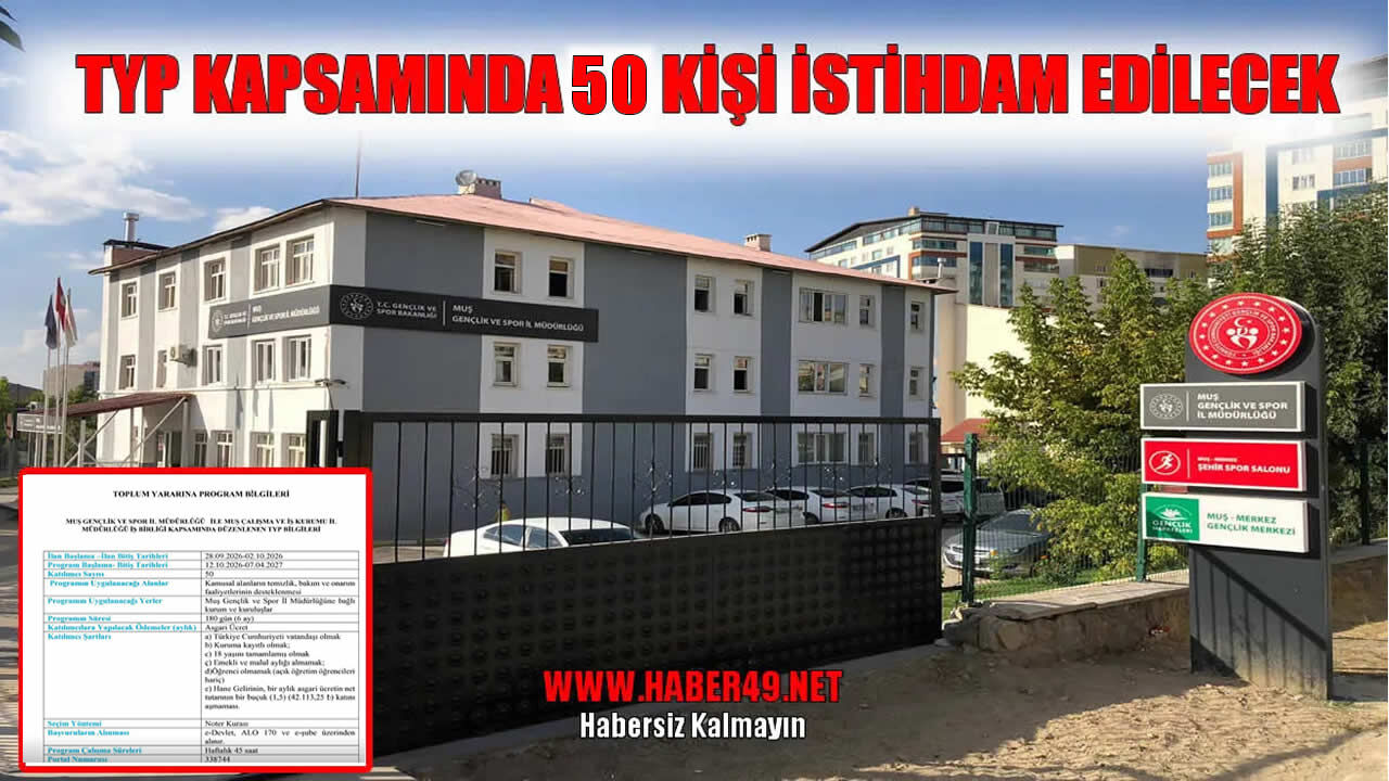 İŞKUR duyurdu: Muş Gençlik ve Spor İl Müdürlüğü 50 personel alacak!
