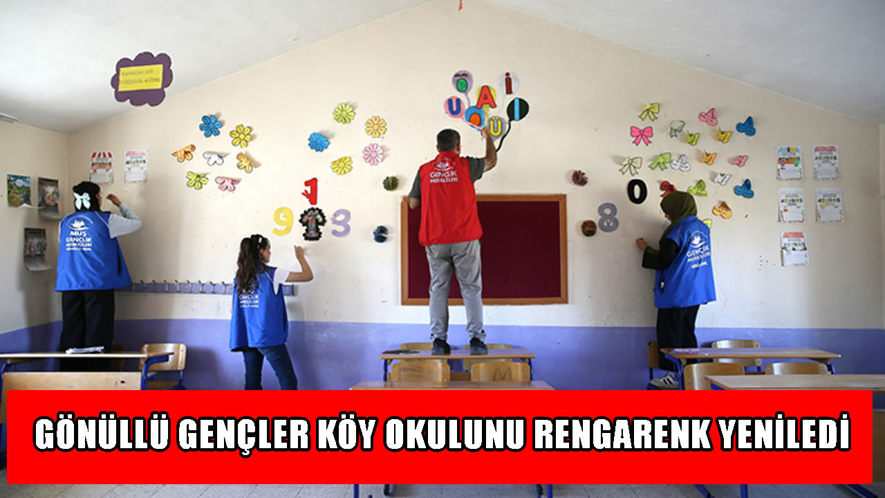 Gönüllü gençler köy okulunu çocuklar için yeniledi