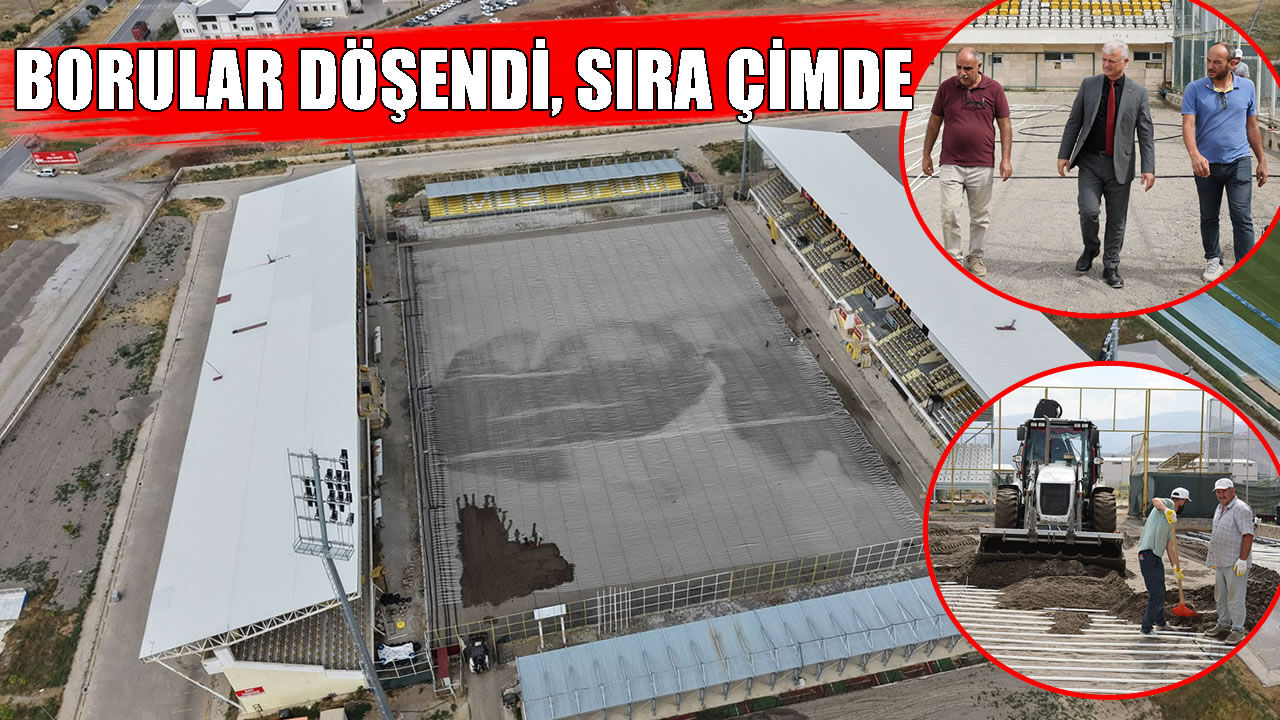 Muş Şehir Stadyumu’nda alttan ısıtma tamamlandı, sıra çim seriminde