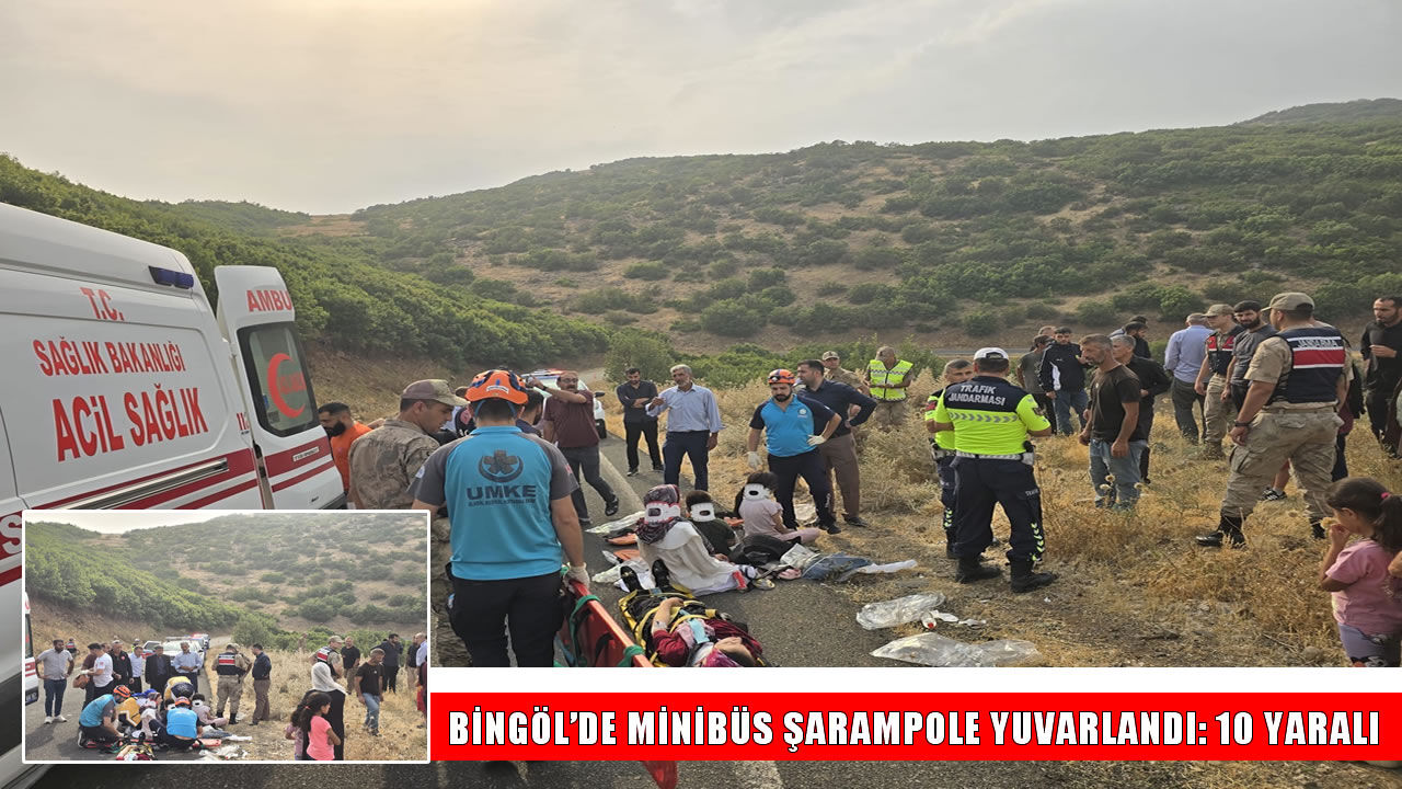 Bingöl’de minibüs kazasında 10 kişi yaralandı