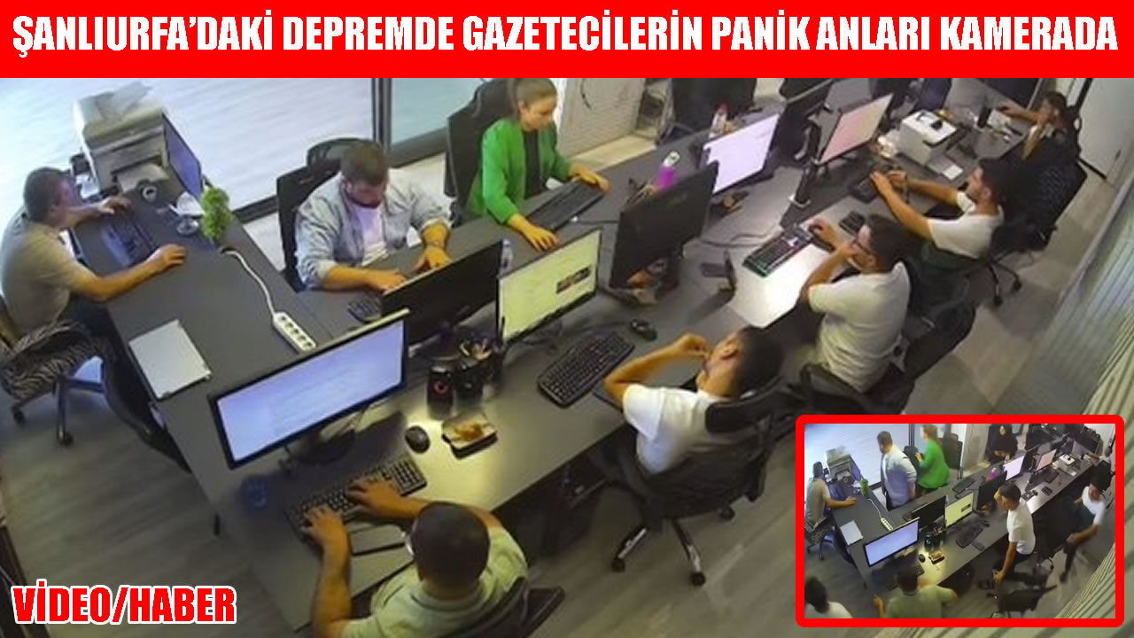 Deprem anında panik yaşayan gazeteciler saniyeler sonra görevinin başına döndü