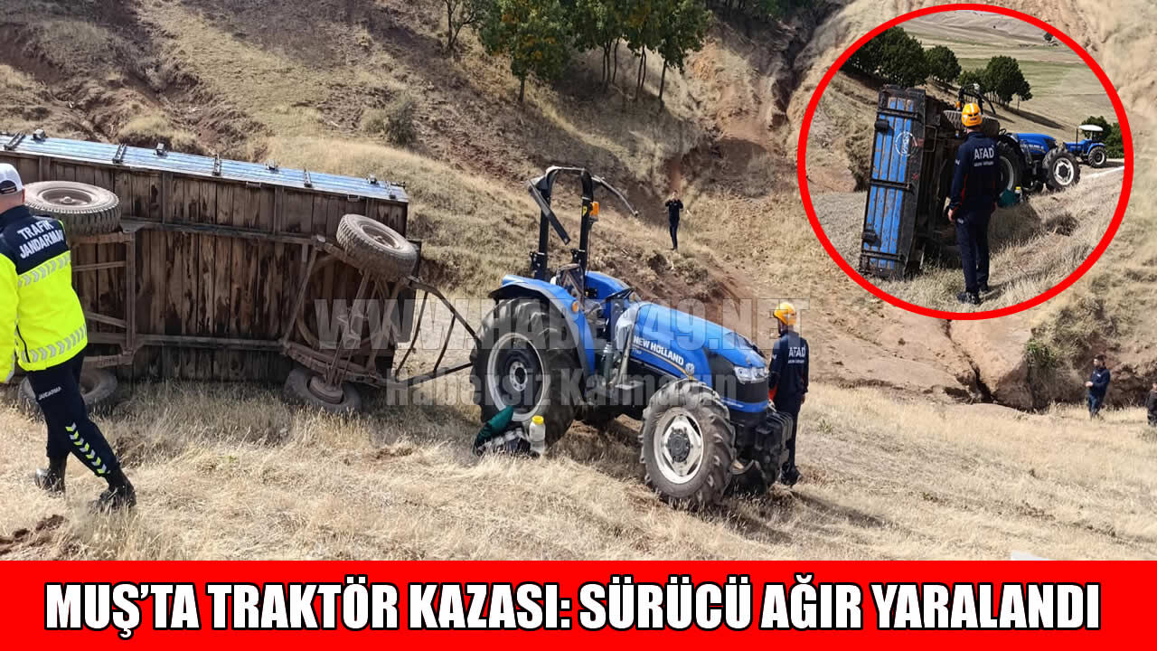 Muş’ta traktör devrildi: 1 ağır yaralı